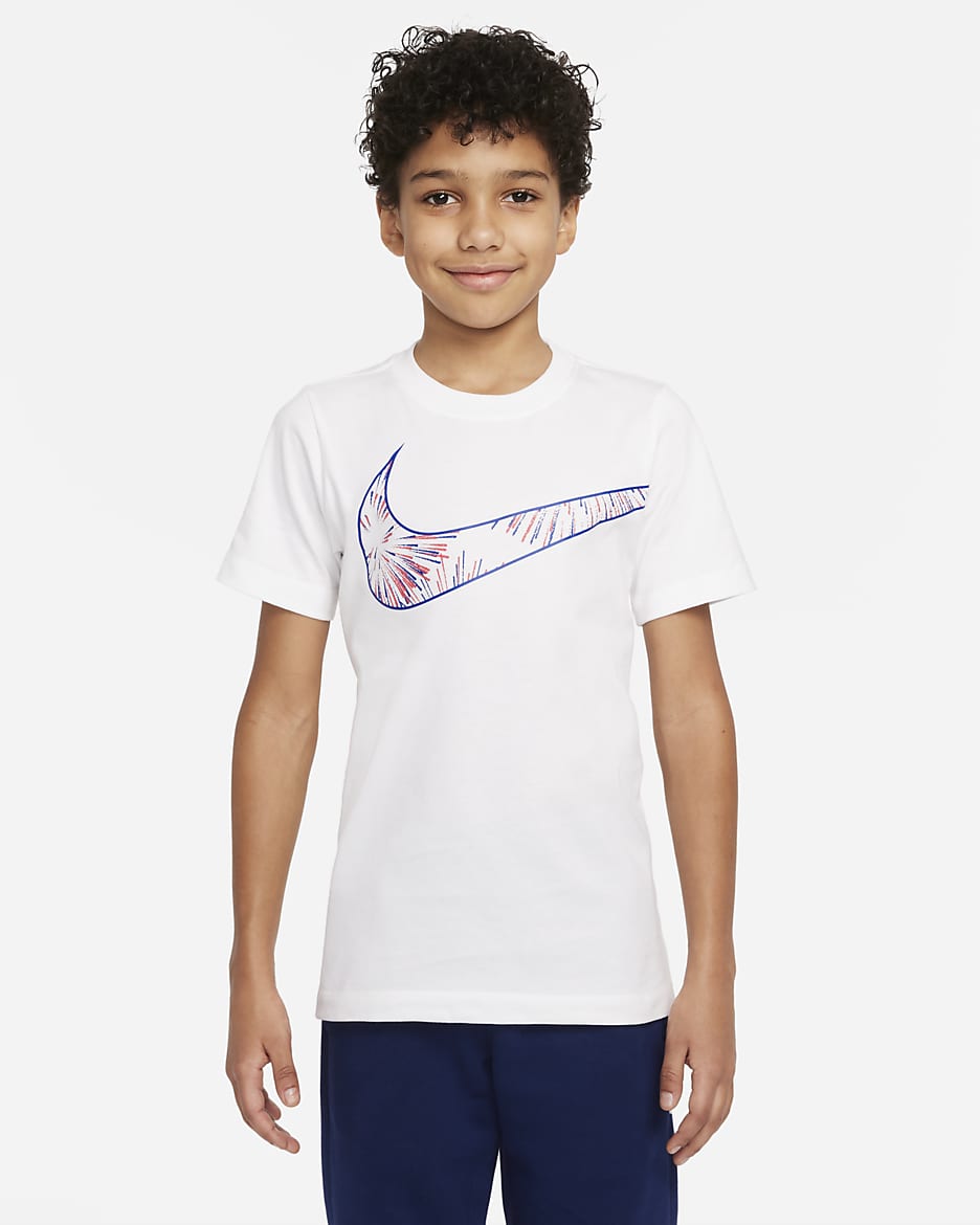 Boys white nike t shirt hotsell